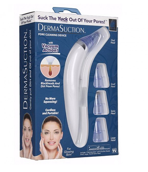 Вакуумний очисник пор Derma Suction для очищення пор обличчя зі змінними насадками 2 режими (KG-60)