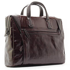 Чоловіча сумка портфель Bond із натуральної шкіри, Коричнева ділова шкіряна сумочка для ноутбука документів А4