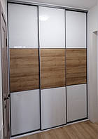 Шафа-купе із системою zola графіт скло лакобель + дс дуб