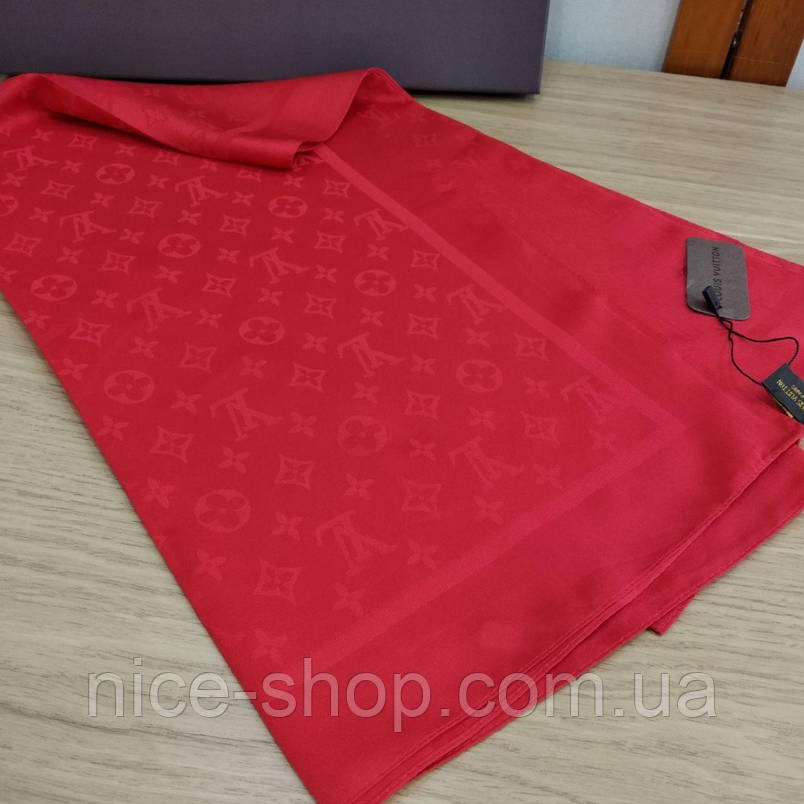 Хустка Louis Vuitton шовкова червона, фото 1