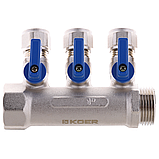 Колектор для теплої підлоги Koer KR.1126-3 1"x3 ways (KR2839), фото 2