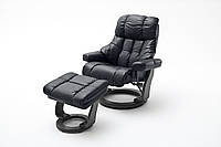 Кресло Relax Calgar XXL Chair для отдыха с подставкой под ноги кожаное