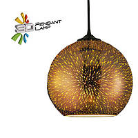 Светильник подвесной Horoz Electric QUANTUM-1 3D-эффект шар цвет-медь E27