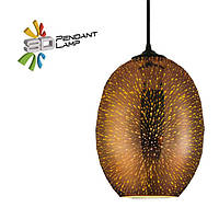 Светильник подвесной Horoz Electric QUANTUM-2 3D-эффект овал цвет-медь E27
