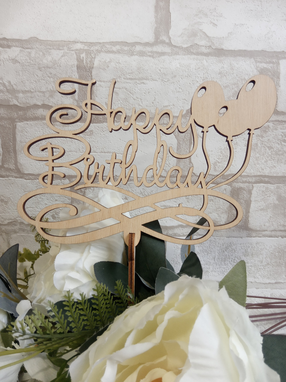 Дерев'яна напис "Happy Birthday" до дня народження, 11х17см
