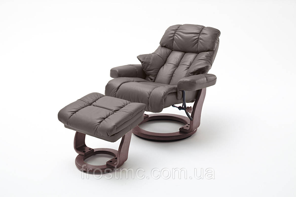 Крісло Relax Calgar XXL для відпочинку з підставкою для ніг шкіряне