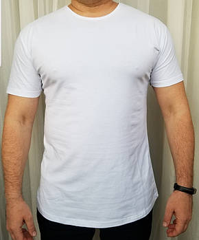 Чоловіча футболка однотонна білий колір із бавовни