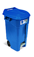 Бак для мусора 120 л EcoTayg 60*56,8*88,6 см, с педалью, ручками, на колесах, синий (Испания)