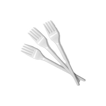 Одноразова столова вилка білого кольору, 90 шт/уп
