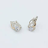 Срібні сережки з золотими вставками Грація, фото 2