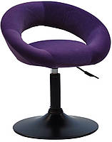 Стілець Holy (Холі) BK — Base пурпуровий (фіолетовий) B-1013 велюр на чорній опорі млинця, фото 4