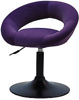 Стілець Holy (Холі) BK — Base пурпуровий (фіолетовий) B-1013 велюр на чорній опорі млинця, фото 2