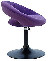 Стілець Holy (Холі) BK — Base пурпуровий (фіолетовий) B-1013 велюр на чорній опорі млинця, фото 5