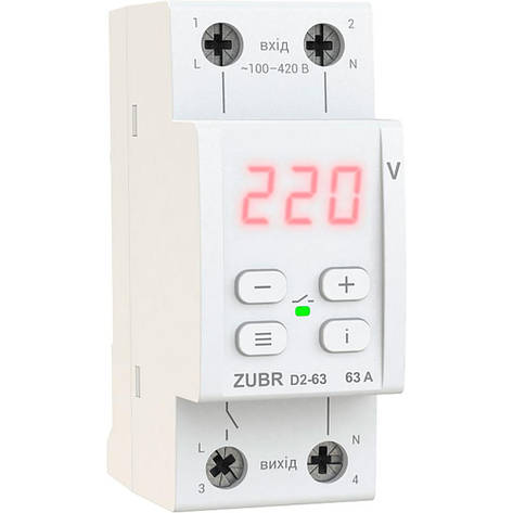 Реле напруги з контролем струму ZUBR CV2-50 red, фото 1