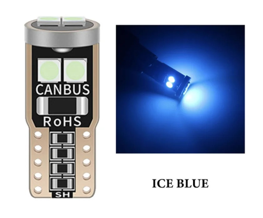 T10 6-SMD 3030 LED W5W лампочка автомобільна - блакитний
