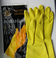 Перчатки желтые латексные хозяйственные SNOWDROP (упаковка 12 пар)