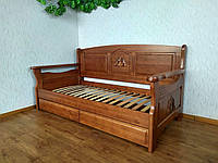 Дерев'яний диван з висувними ящиками від виробника "Орфей Преміум" 90х190, яблуня локарно