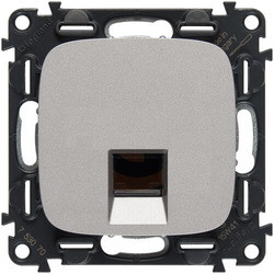 Розетка комп'ютерна RJ 45 cat. 6e Legrand Valena Allure Алюміній 753042+755417
