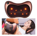 Роликовий масажер для спини і шиї Massage pillow GHM 8028.Масажна подушка, масажер з підігрівом, фото 10