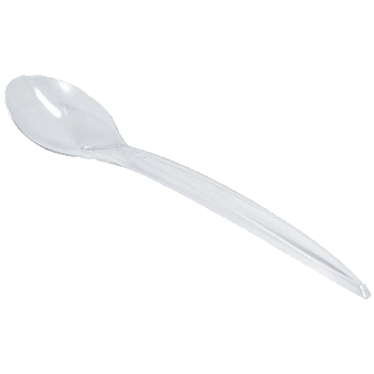 Одноразова ложка СКЛОПЛАСТИК прозора столова, 100 шт/уп
