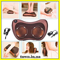 Роликовий масажер для спини і шиї Massage pillow GHM 8028.Масажна подушка, масажер з підігрівом