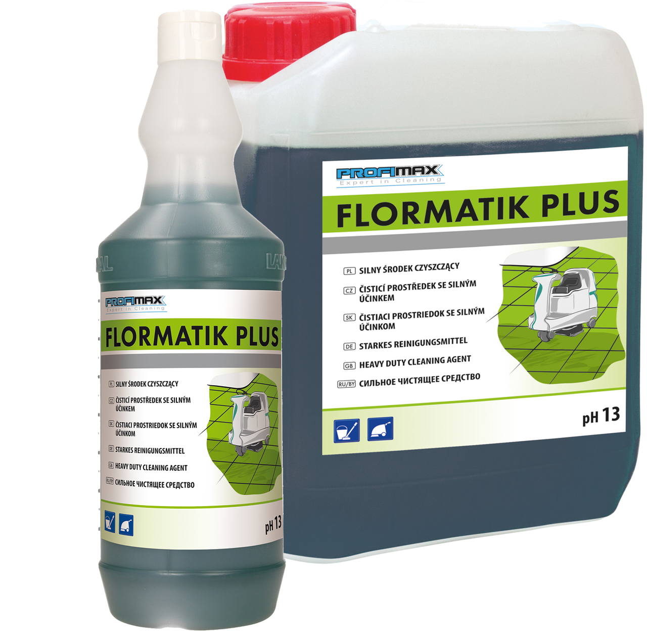 Професійний лужний концентрований мийний засіб Lakma Flormatik Plus, PH 13, 10 л