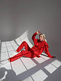Жіночий замшевий костюм червоний, фото 4