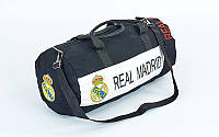 Сумка для тренировок с символикой футбольного клуба REAL MADRID GA-5633-4 (р-р 53х25см,черный-белый)