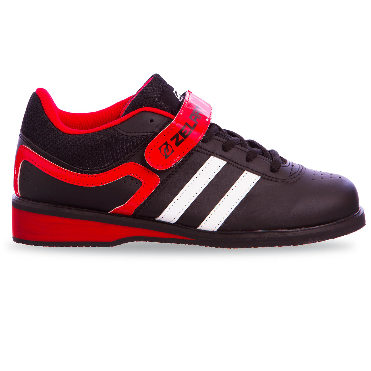 Штангетки взуття для важкої атлетики PU OB-1263 (р-р 40) (верх-PU, підошва TPU, чорний-червоний)