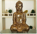 Декоративна статуетка Будда з полістоуну в золотому кольорі h39 см, фото 6