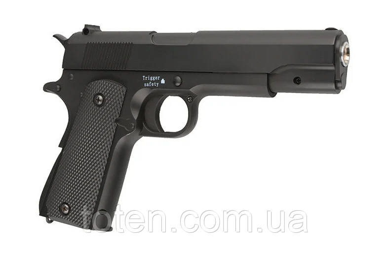 Пістолет великий металевий на кульках чорний, фото 1