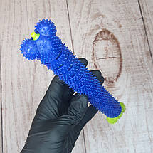 Зубна щітка для собак у вигляді кісточки для гризіння ChewBrush самоочисна 25 см СИНЯ (Живі фото), фото 2