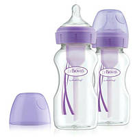 Антиколикова бутылка набор Dr.Brown's Options с широким горлышком фиолетовая 270мл