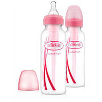 Бутылочка детская набор Dr.Brown's с узким горлышком розовая 250мл