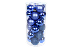 Набор пластиковых шаров 6 см, цвет - голубой 24 шт