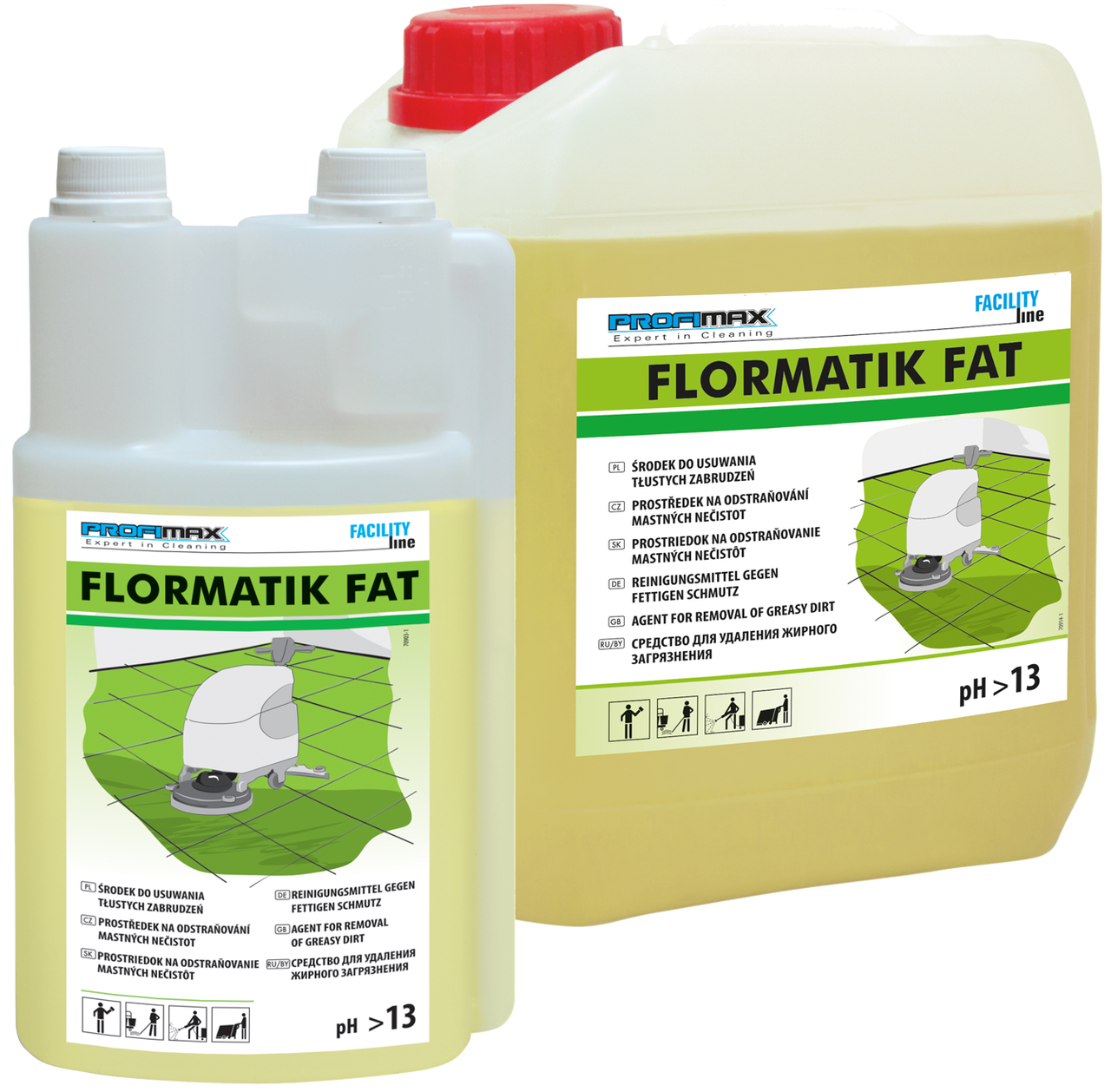Професійна лугу і суміш поверхнево-активних речовин сильної дії Lakma Flormatik Fat, PH 13, 1