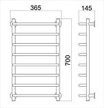 Сушарка для рушників електрична Модель "Слім" 365х700х145, фото 2