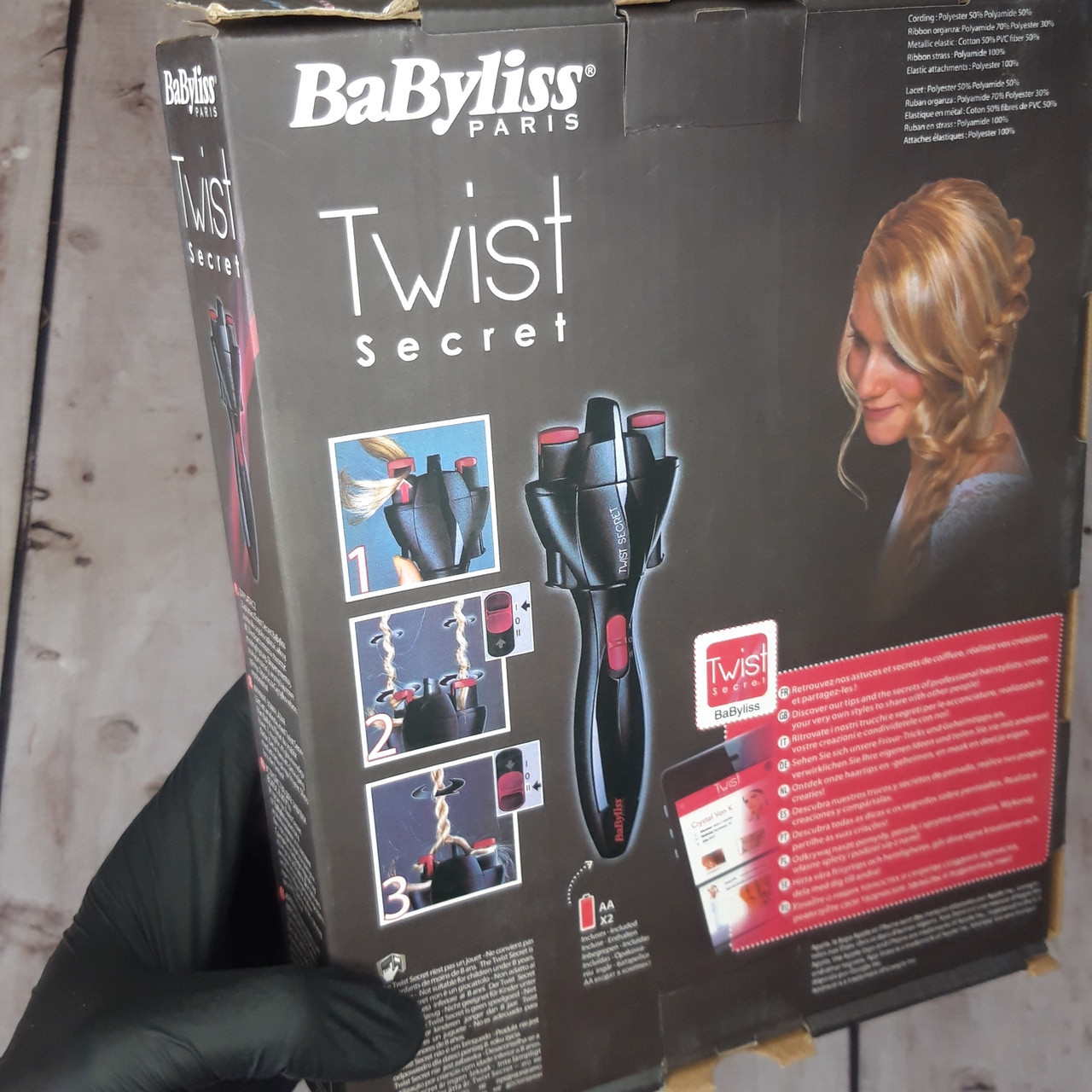 Автоматический прибор для плетения косичек BaByliss Twist SECRET TW1000E черный с Батарейками (Живые фото) - фото 10 - id-p1251289600