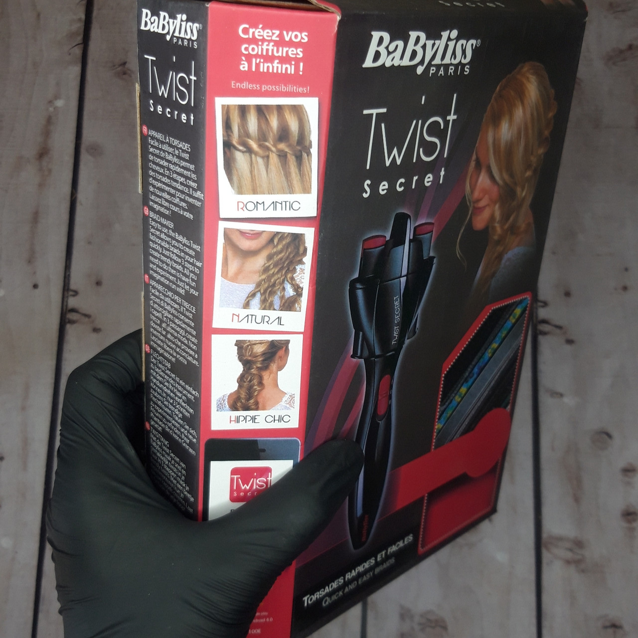 Автоматический прибор для плетения косичек BaByliss Twist SECRET TW1000E черный с Батарейками (Живые фото) - фото 8 - id-p1251289600