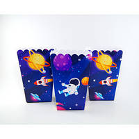 Коробочки для попкорну "Космос" 5шт 14х9х9 см -