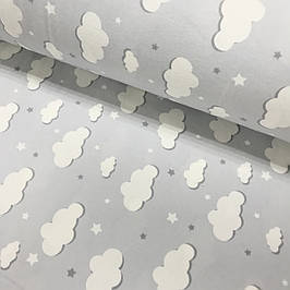 Фланель метелики, веселки, місяць, хмаринки