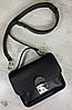 571-1 Сумка жіноча натуральна шкіра чорна крос-боді із широким ременем чорна сумка жіноча шкіряна на плече, фото 8