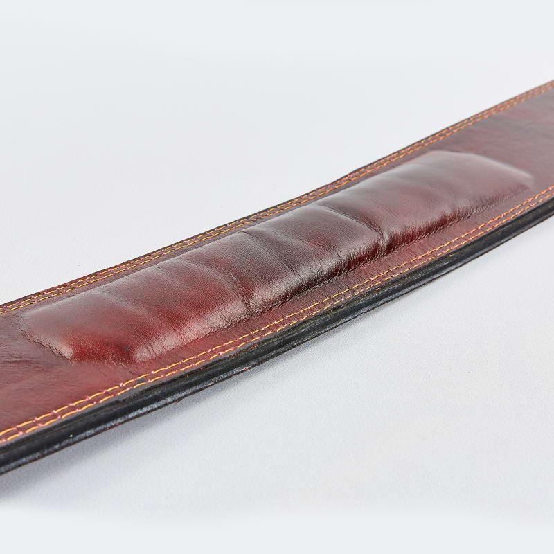 Пояс для пауэрлифтинга кожаный VELO VL-8185 (ширина-4in (10см), р-р XXL, на пряжке, коричневый) - фото 5 - id-p1251364584