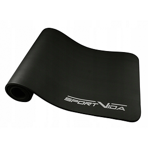 Килимок (мат) для йоги та фітнесу SportVida NBR 1.5 см SV-HK0167 Black, фото 2