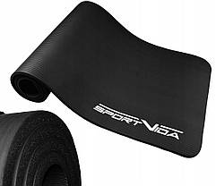 Килимок (мат) для йоги та фітнесу SportVida NBR 1.5 см SV-HK0167 Black, фото 2