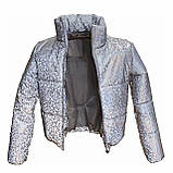 Куртка для дівчинки світловідбиваюча з рефлективної тканини підліткова з голографічним принтом Павутинка , фото 9