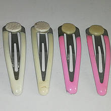 Шпильки-заготовки під декор Затискач для волосся метал із пластиковим литтям 10 шт Колір мікс 45 мм