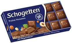 Шоколад молочний Шогетен горіховий Schogetten Praline Noisettes 100 г х 15 шт. в упаковці