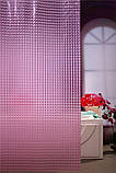 Штора для ванни та душу розсувна водовідштовхувальна силіконова 3Д-ефект 180х180 рожева, фото 5