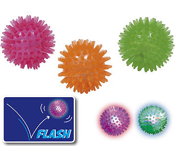 Іграшка для соб. CROCI М'яч-їжачок, з LED, силікон, 5см,  (ціна за 1шт)